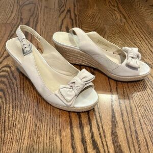 Franco Sarto Leather Bow Wedges